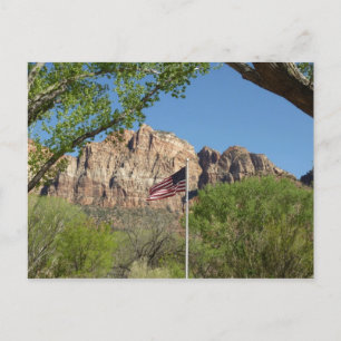 Cartão Postal Bandeira Americana no Parque Nacional Zion II