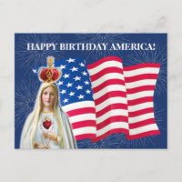 Bandeira Americana Nossa Senhora Fatima Fireworks