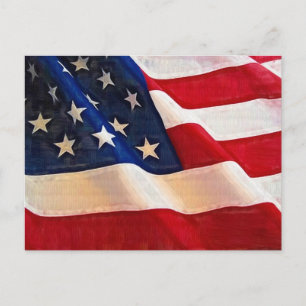 Cartão Postal Bandeira Americana Old Glory Ondula