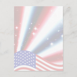 Cartão Postal bandeira americana orgulho brilho explosão