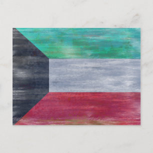 Cartão Postal Bandeira angustiada do Kuwait