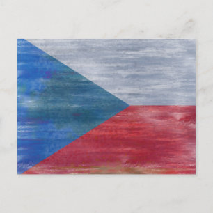 Cartão Postal Bandeira angustiado da República Checa