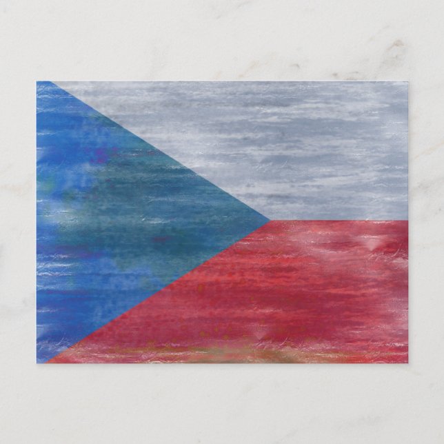 Cartão Postal Bandeira angustiado da República Checa (Frente)