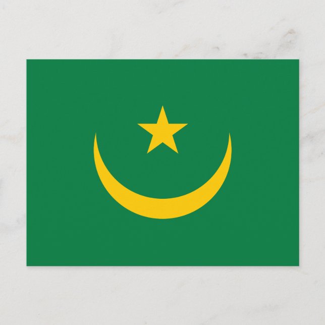 Cartão Postal Bandeira Antiga da Mauritânia (Frente)