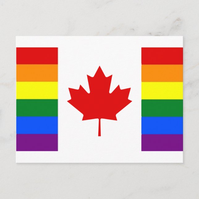 Cartão Postal Bandeira Arco-íris do Canadá (Frente)