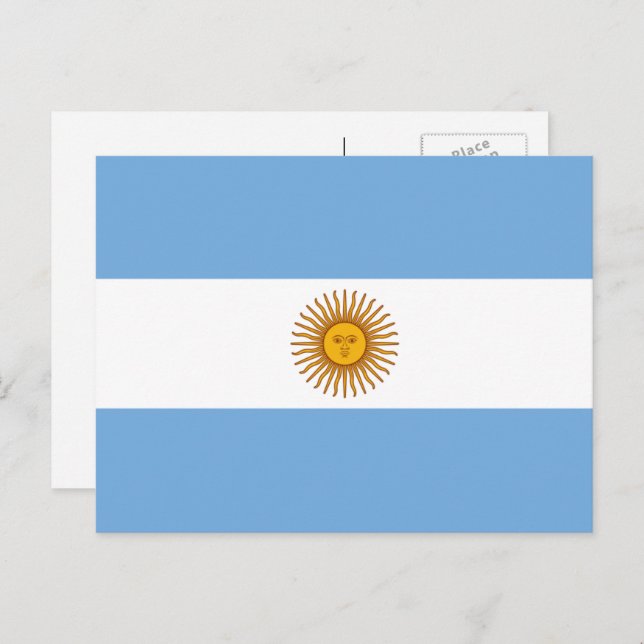 Cartão Postal Bandeira Argentina, Bandeira da Argentina (Frente/Verso)