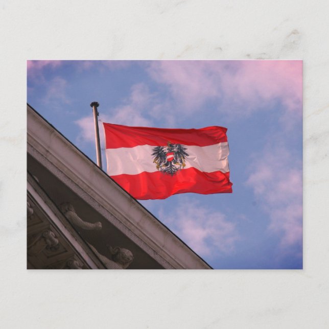 Cartão Postal bandeira áustria (Frente)