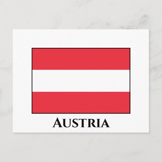 Cartão Postal Bandeira Áustria (Áustria) (Frente)