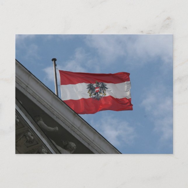 Cartão Postal bandeira áustria voar (Frente)
