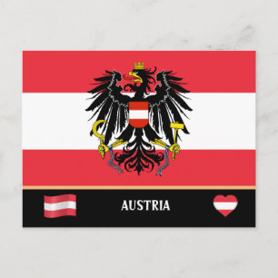 Cartão Postal Bandeira austríaca e país Áustria viagem / Áustria