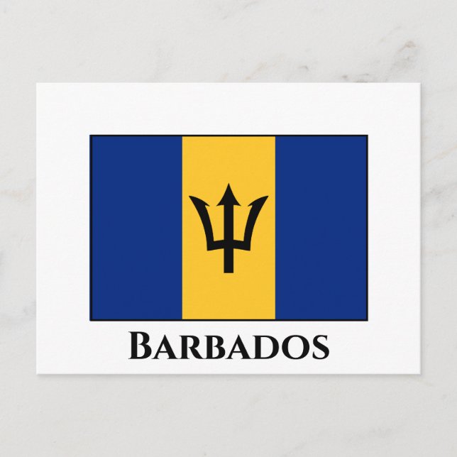Cartão Postal Bandeira Barbados (Frente)
