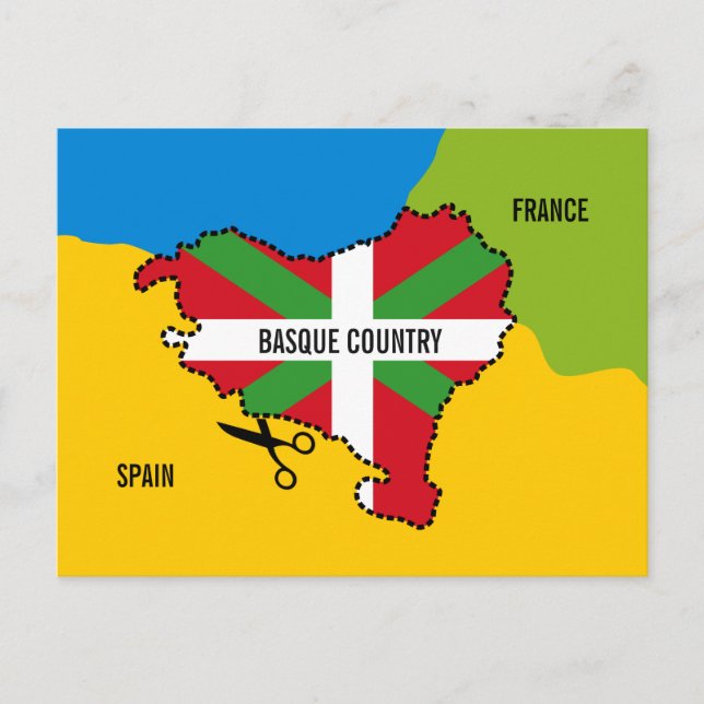 Cartão Postal Bandeira basca Ikurriña, independência do País Bas (Frente)