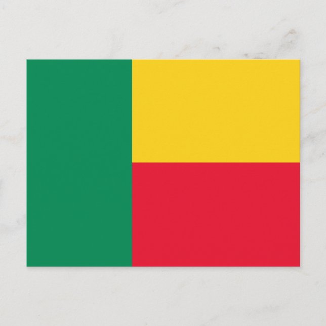 Cartão Postal Bandeira Benim Patriótica (Frente)