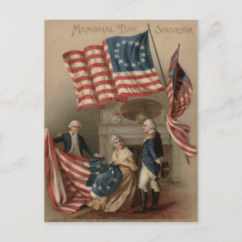 Cartão Postal Bandeira Betsy Ross George Washington dos E.U.
