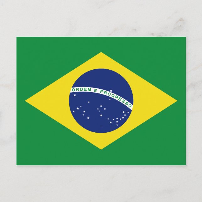 Cartão Postal Bandeira brasileira de postais personalizados (Frente)