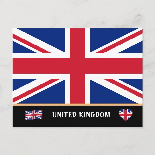 Cartão Postal Bandeira britânica & viagem inglesa / Reino Unido (Frente)