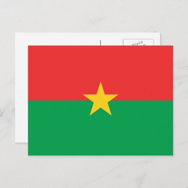 Cartão Postal Bandeira Burquinense, Bandeira de Burquina Fasso (Frente/Verso)