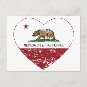 Cartão Postal bandeira califórnia nevada cidade coração angus