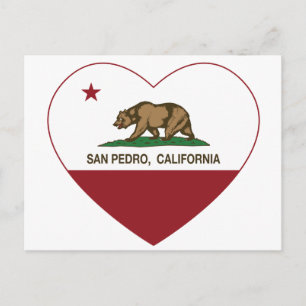 Cartão Postal bandeira califórnia san pedro coração
