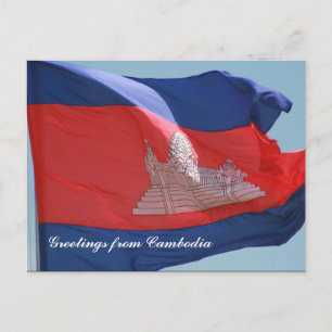 Cartão Postal bandeira cambojana