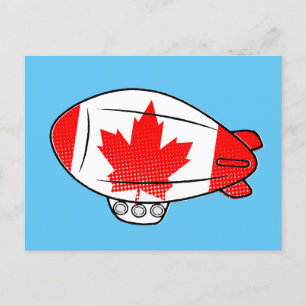 Cartão Postal Bandeira Canadense Blimon Personalizado no Blue Sk