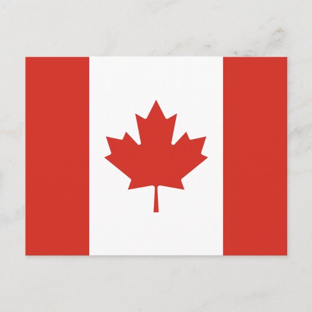 Cartão Postal Bandeira Canadense Patriótica (Frente)