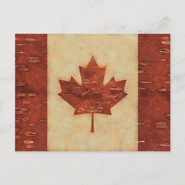 Cartão Postal Bandeira Canadiana No Latido De Nascimento Interio (Frente)