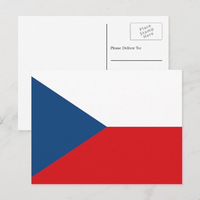 Cartão Postal Bandeira Checa, Bandeira da República Checa (Frente/Verso)
