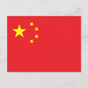 Cartão Postal Bandeira Chinesa