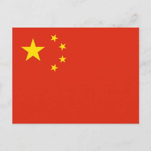 Cartão Postal Bandeira Chinesa (China) (Frente)