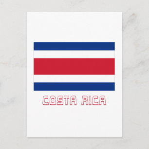 Cartão Postal Bandeira Civil da Costa Rica com Nome
