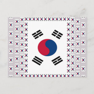 Cartão Postal Bandeira Coreana Diagonal Bonita: Uma Arte Infinit