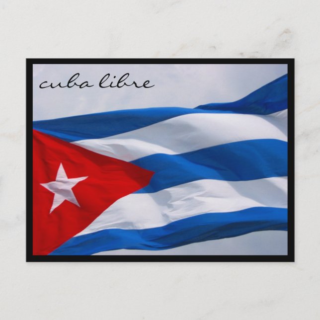 Cartão Postal bandeira cuba libre (Frente)