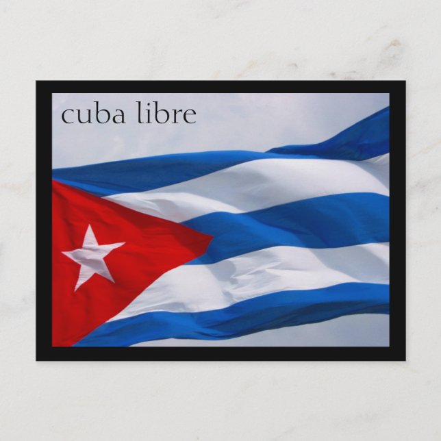 Cartão Postal bandeira cubana (Frente)