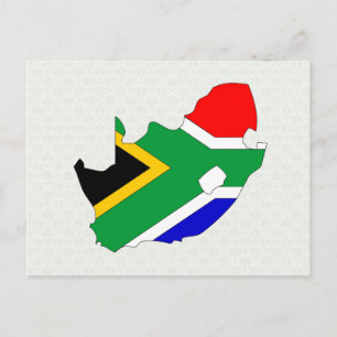 Cartão Postal Bandeira da África do Sul Mapa tamanho grande