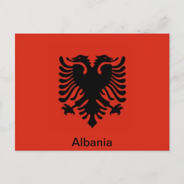 Cartão Postal Bandeira da Albânia (Frente)