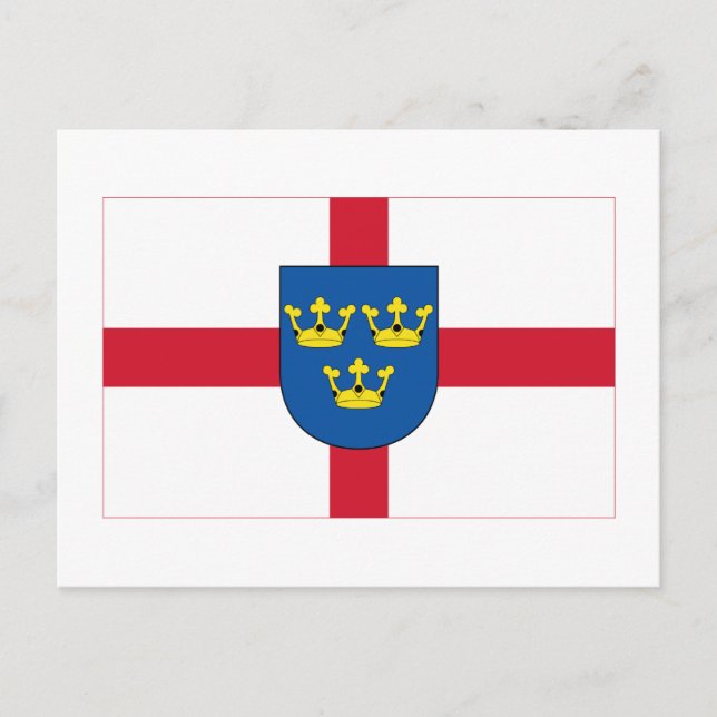 Cartão Postal Bandeira da Ânglia Oriental (Frente)
