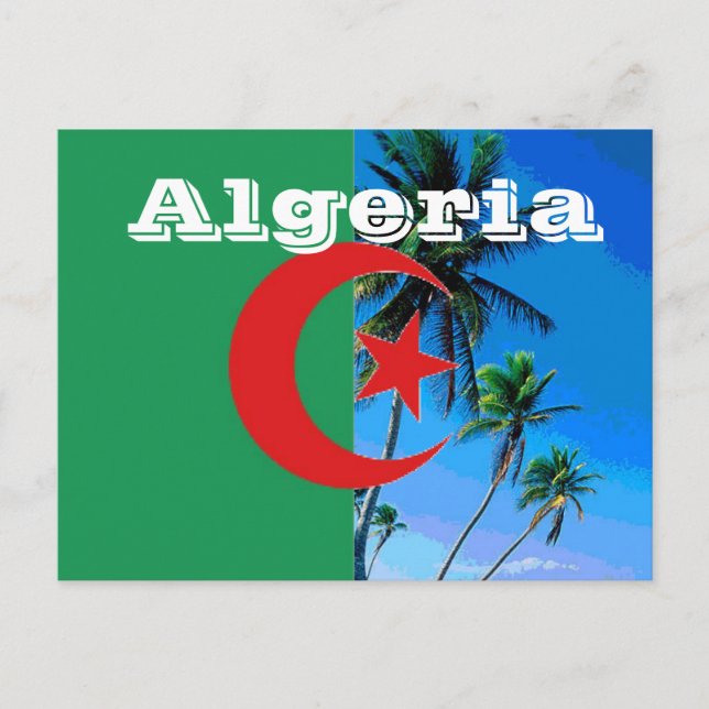 Cartão Postal Bandeira da Argélia (Frente)