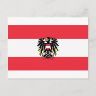 Cartão Postal Bandeira da Áustria - Flagge Österreichs