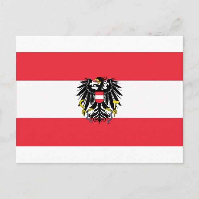Cartão Postal Bandeira da Áustria - Flagge Österreichs (Frente)