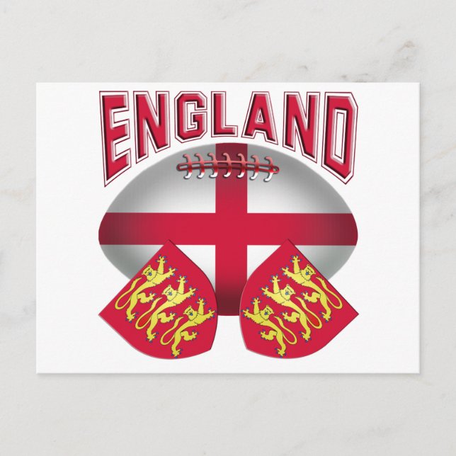 Cartão Postal Bandeira da Bola de Rugby da Inglaterra (Frente)