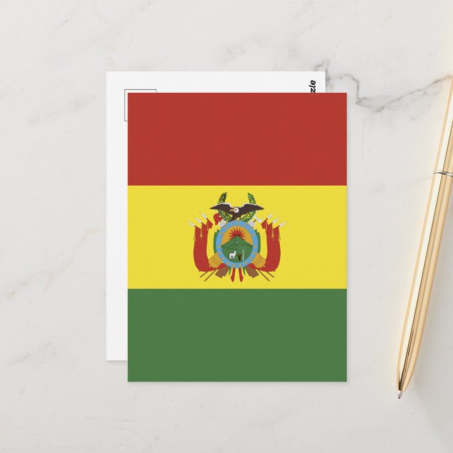 Cartão Postal Bandeira da Bolívia (Frente/Verso In Situ)