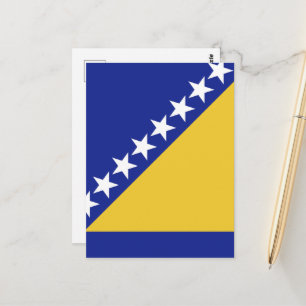 Cartão Postal Bandeira da Bósnia e Herzegovina
