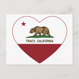 Cartão Postal bandeira da califórnia tracy coração