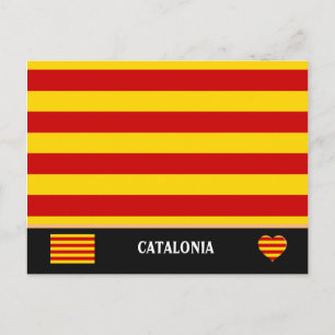 Cartão Postal Bandeira da Catalunha & moda catalã - La Senyera