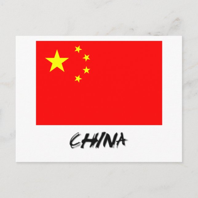 Cartão Postal Bandeira da China (Frente)