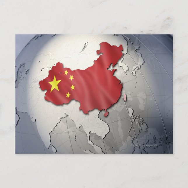 Cartão Postal Bandeira da China (Frente)