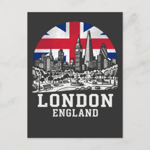 Cartão Postal Bandeira da Cidade de Londres Inglaterra Reino Uni
