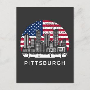 Cartão Postal Bandeira da Cidade de Pittsburgh Pensilvânia