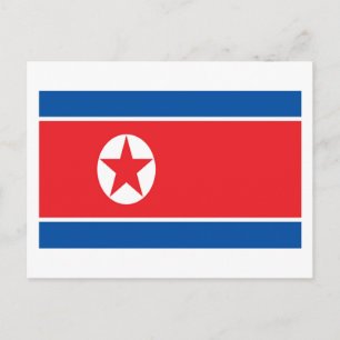 Cartão Postal Bandeira da Coreia do Norte